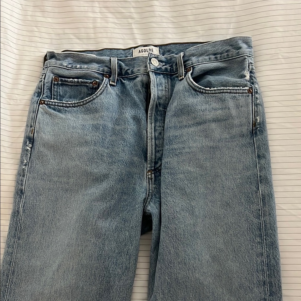 Agolde Blue Straight-Leg Jeans